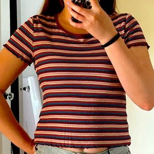 Stretchy, tight fitting crop top